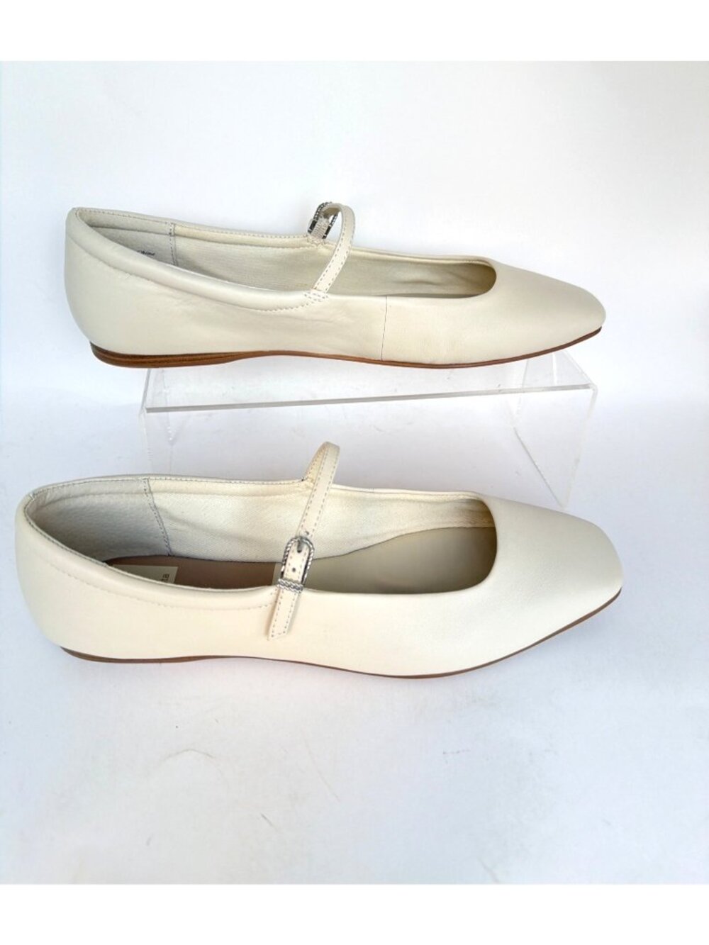 Dolce Vita Reyes Ivory Leather Mary Jane Square-Toe Flats Size 8.5 - Picture 5 of 9